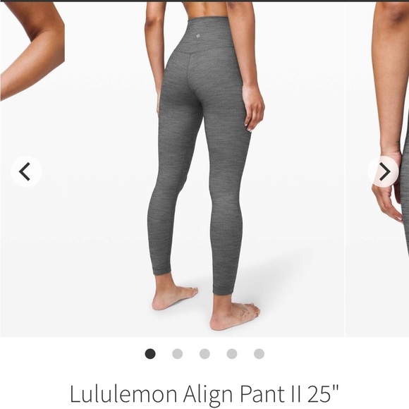 Lululemon Align Pant II 25 inch Mini Heathered Herringbone Heathered Black 4 - Picture 9 of 12